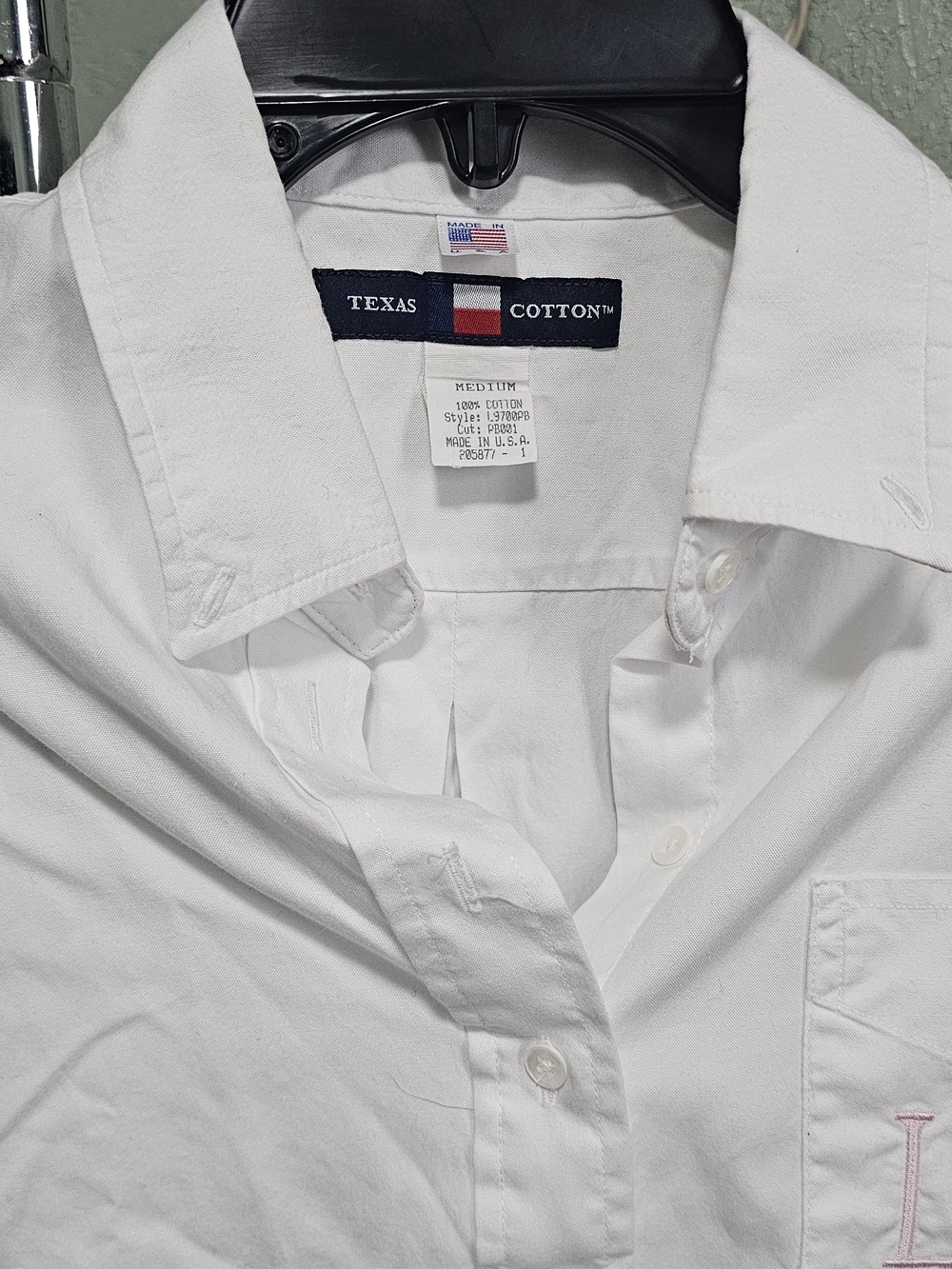 Texas Cotton Womens White Button-Down Shirt